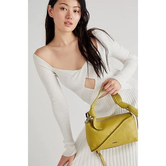 Oryany Selena Lyon Leather Clutch Tote Zipper Sweet Green NEW - Picture 1 of 8